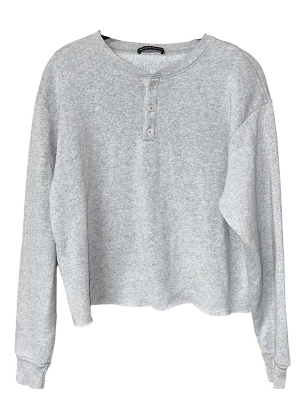 Brandy Melville crop Fleece Lined Sweatshirt Gray one size